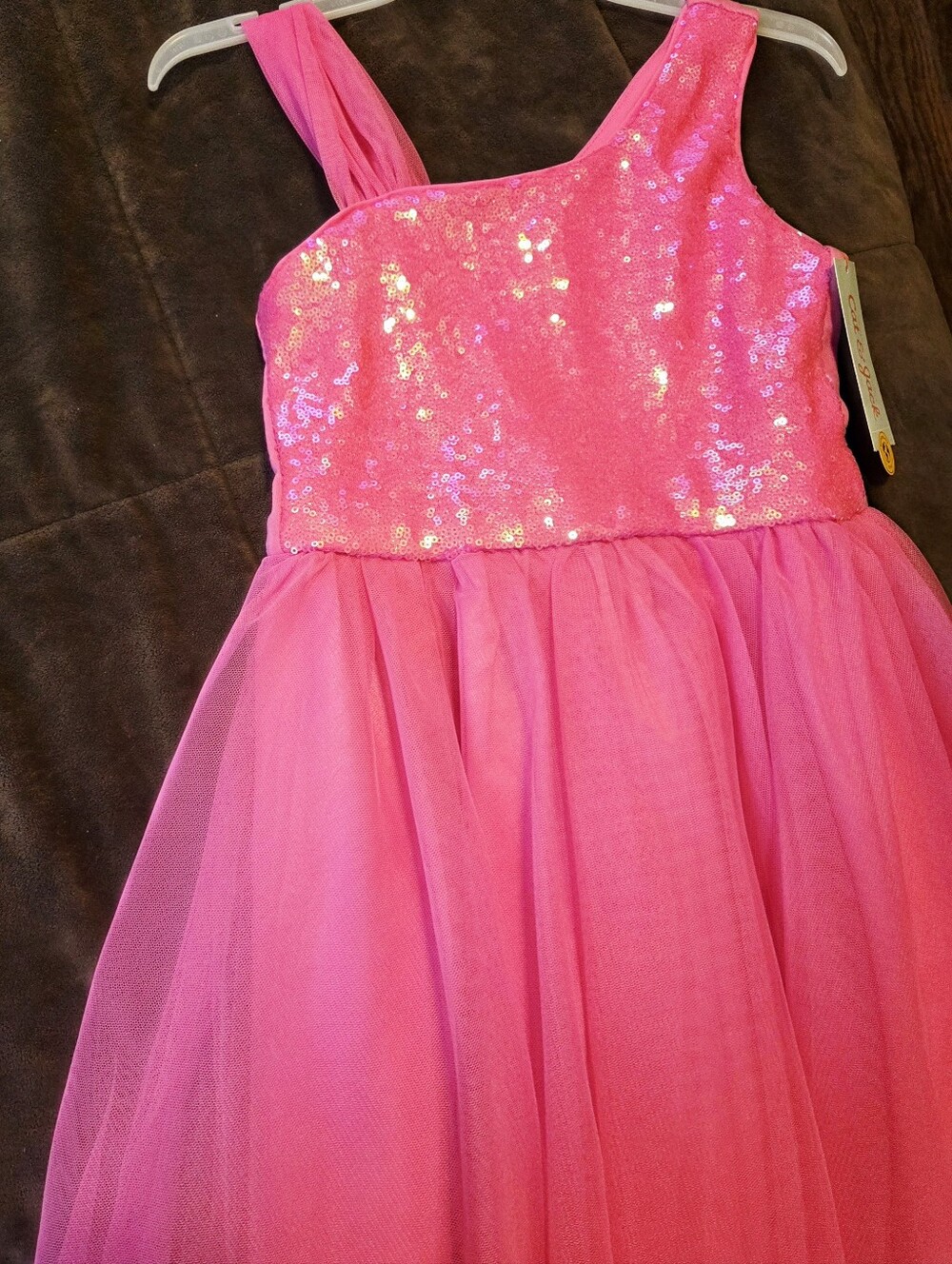 Barbie Inspired Girls Pink Sequin Tulle Party Dress, NWT